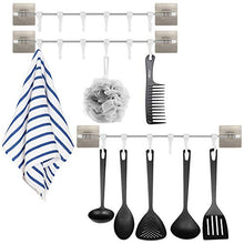ShawFly Portasciugamani autoadesivo, ganci scorrevoli da cucina, senza chiodi e senza traceless, con spatola e cucchiaio da parete, per cucina e bagno, 3 pezzi