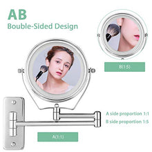 Himimi Illuminazione a LED per Specchio cosmetico e ingrandimento 1x / 7X, Specchio per Il Trucco da Parete, Girevole a 360 ° Pieghevole per Il Bagno per Il Trucco e la rasatura