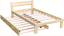 Letto singolo estraibile, in legno di pino massiccio, 90 cm x 190 cm, con doghe di sostegno, struttura singola in legno, adatto per camera da letto e letto estraibile con ruote