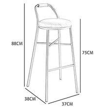 XINGLEI Sgabelli da Bar, sgabelli Alti, sedie da Bar Moderne, con Semplice Supporto per Schienale in Ferro, sgabelli Alti Imbottiti per bancone della Cucina (Color : Pink1)
