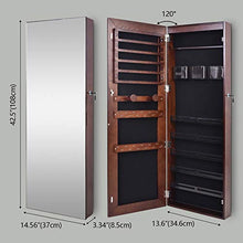 LLGHT Armadietto per Gioielli Sospeso, Armadio a Specchio con Illuminazione Interna a LED, Organizer per Gioielli con Specchio a Figura Intera, per La Camera da Letto di Trucco