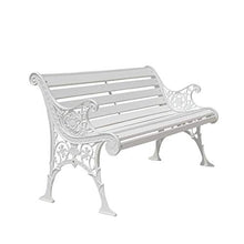 Panca in legno massello per terrazza da giardino da 49 pollici, panca in ghisa per esterni con doppia seduta, seduta in ghisa, sedia da portico resistente alle intemperie in legno anticorrosivo per