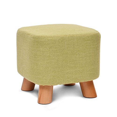Mobili per la casa e Giardino Poggiapiedi Imbottito Quadrato in Legno Sedia ottomana con Supporto in Tessuto Sgabello in Tessuto 4 Gambe e Rivestimento in Lino sfoderabile Ottomani da Cucina
