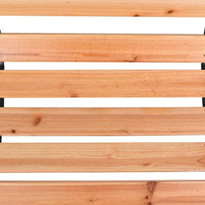GOTOTOP Panchina da giardino in legno e ferro a 2 posti per esterno 122 x 51 x 73 cm