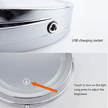 SYue Specchi per Trucco da 7 Pollici per Montaggio a Parete Specchi per Trucco da 10 ingrandimenti Luci a LED per Hotel Bagno da Barba Specchio cosmetico Specchi da Parete con Doppi Bra