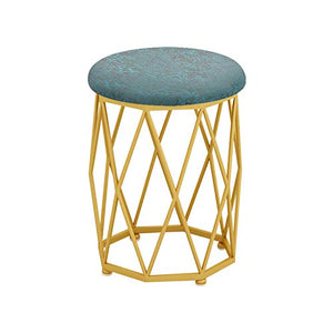 Decorative stool CSQ Sgabello da Toeletta, Sgabello da Bar Rotondo in Metallo Dorato Salotto Negozio di Bevande Sala Ricevimenti Sgabello da Reception Sgabello da Pranzo(Color:H,Size:34 * 34 * 44CM)