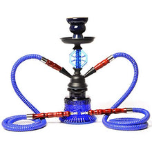 XJJY Doppio Tubo del Tubo Flessibile con Tutto 2 Kit Completo di Vetro Shisha Narghilè, Set di fumi di Partito Senza nicotina,Blu