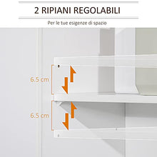 kleankin Mobile Salvaspazio Bagno in Legno Bianco, Mobile a Colonna con Armadietti e Cassetto 39x30x180cm