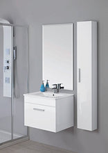 Bagno Italia Mobile Bagno sospeso 60 cm Bianco Rovere Chiaro o Scuro arredo con Colonna Abbinata Omaggio Mobili con Anta I