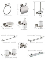 KTMK Set di Accessori per Il Bagno in Acciaio Inox Set Porta Asciugamani per Asciugamani Portasapone in Nichel Spazzolato Accessori per Il Bagno Set, Doppio Portasciugamani
