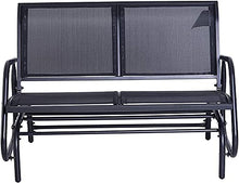 Banco da giardino giuramento mobili da giardino in metallo 2 persone, panca da giardino a battente Giardino giardino swong sedia panca,Black