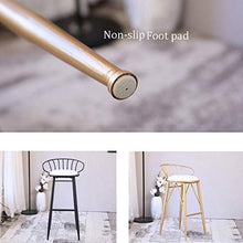 ZEH Sedia da Pranzo, Sedia Braccioli, Seggiolone, Seggiolone, Sgabello Sgabello Bar Sgabello Tondo Poggiapiedi Cafe Bistro Cucina Colazione Black Metal Frame R uu FACAI (Color : 65cm, Size : 65Cm)