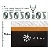 Zinus Cooling Copper Adaptive Materasso Ibrido a Molle Insacchettate, 80 X 190 cm, Altezza 25 cm, Materasso in una Confezione, Traspirante, L'Isolamento del Movimento, Certificato Oeko-Tex