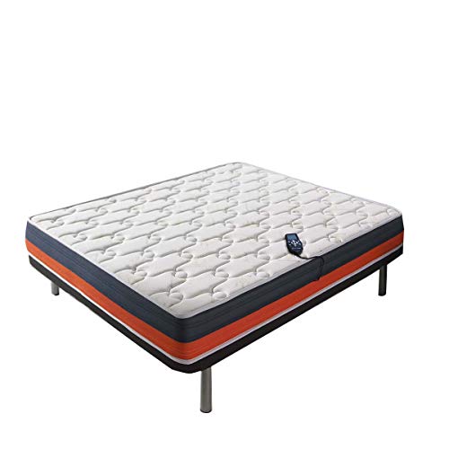 ECO-DE Baicent Fleur de Lavande Massager- Materasso viscoelastico con massaggio, 140x190 cm, materasso reversibile, memory foam, materasso con funzione massaggiante integrata grazie a 16 vibromotori