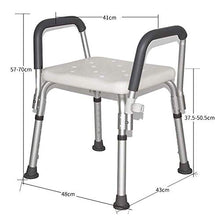 TANGIST Sedile Doccia da Bagno con Braccia, Sgabello per Sedia Vasca da Bagno Regolabile, Strumenti rapidi e Facili Assemblaggio Gratuito, Suggerimenti in Gomma Antiscivolo Prevenire Lo Scivolamento