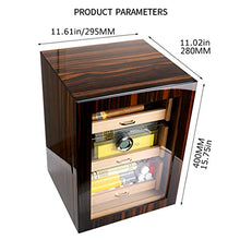Humidor Cabinet - Scatola Portasigari Humidor - Vetrina Humidor in Legno Di Cedro Vernice Per Pianoforte Con Umidificatore e Igrometro Digitale