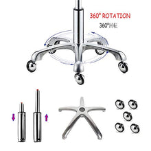 LKLXJ Sgabello Estetista -Sedia Girevole Puleggia-Rotondo Sedie da Cucina Rolling Sgabello da Cucito PU,Stile Moderno,Cornice in Metallo Argentato,45-58cm Regolabile,Backless Sgabelli Alti