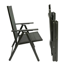 MaxxGarden, set di 2 sedie pieghevoli da giardino, campeggio, sedia a sdraio – pieghevole in alluminio e plastica – nero