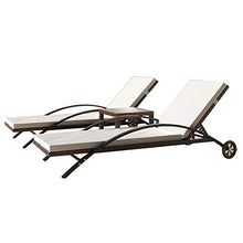 Set Mobili da Giardino 2 Sedie a Sdraio e Tavolino Lettino Prendisole in Polyrattan Marrone