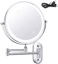 HGXC Specchio per Il Trucco con luci dimmerabili Specchio per Bagno a Parete con ingrandimento in Acciaio Inossidabile Touch Screen 360 Gradi