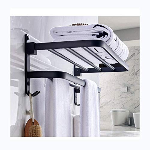 DXMRWJ Portasciugamani Mensola del Bagno Accessori per Il Bagno Mensole Accessori Mensola Portasciugamani a Parete Portasciugamani a Parete Portasciugamani Pieghevole Scaffale da Bagno in Alluminio
