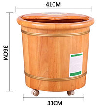 Axdwfd Pediluvio 36 centimetri di riscaldamento elettrico temperatura costante rovere adulto pediluvio barile, casa pediluvio pedicure in legno pediluvio pediluvio ciotola pedicure spa massaggio pedic