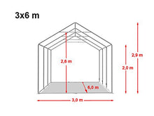 TOOLPORT 3x6 mTendone per Feste Premium PVC Bianco 100% Impermeabile Gazebo da Giardino Tendone da Esterno Tenda Party