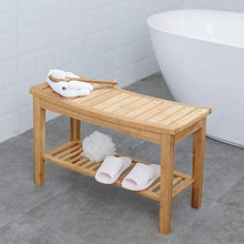 Doccia Panca Sgabello con Shelf - Impermeabile di bambù Spa Bagno Decor Bagno Organizzatore - Legno Panchina for Interni o Esterni USA
