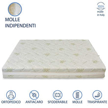 Baldiflex Emporio Materasso Matrimoniale Molle Insacchettate 700 Molle, Fodera Aloe Vera, 160x200cm Altezza 22 cm