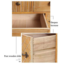 Comodino,Tavolino Laterale Tavolo da Comodino in Legno Massello Rustico in Legno Massello, Stoccaggio Multifunzione Stand Notturno da Camera da Letto Soggiorno Tavolo con Armadietto in Metallo