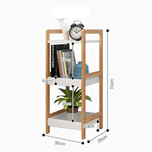 LYM &ripiano di stoccaggio Cucina Scaffale, Supporto Multi-Funzione Fiore Rack Bagagli da Terra Telaio in Legno massello scaffalatura a 3 Strati Scaffale di Finitura