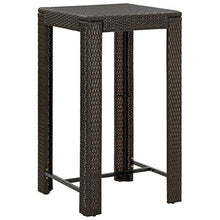 vidaXL Tavolo Bar da Giardino Nero 140,5x60,5x110,5 cm Polyrattan