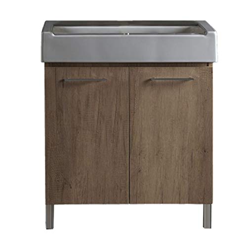 MOBILE LAVATOIO CON LAVABO IN CERAMICA 2 ANTE Bianco Classico - LxP 75x50 cm