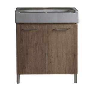 MOBILE LAVATOIO CON LAVABO IN CERAMICA 2 ANTE Bianco Classico - LxP 75x50 cm