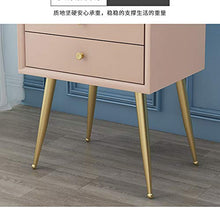 HHORD Tavolino Comodino Comodino Comodino tavolino, Gambe di tavoli d'oro, Due cassetti (Sei Colori),A