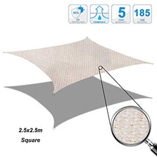 Cool Area Tenda a Vela Quadrata 2.5 x 2.5 Metri Protezione Raggi UV, Vela Ombreggiante Resistente e Traspirante per Giardino Balcone Terrazza, Crema