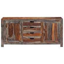 vidaXL Credenza Armadio Madia Resistente Solida Robusta Durevole Elegante Pratica Rustica di Tendenza Grigia 160x40x75 cm Legno Massello di Sheesham