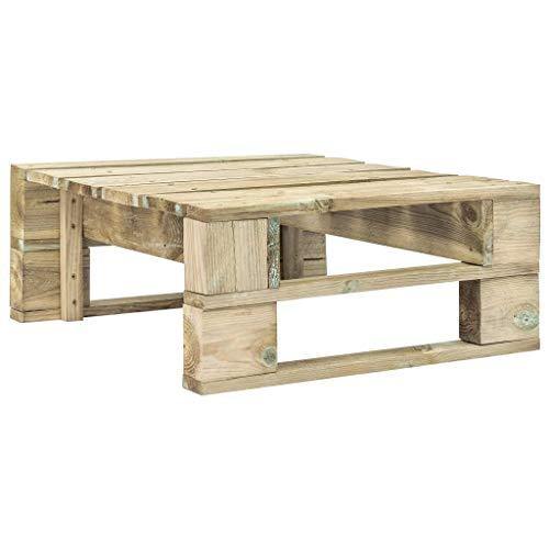 Festnight Ottomana da Giardino con Pallet in Legno di Pino impregnato 60 x 60 x 25 cm Seduta Sdraio Esterni Tavolino da caffè da Salotto Soggiorno Moderno - Arredi Casa