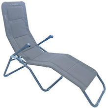Meerweh Mare WEH Alluminio Giardino Sedia a Sdraio Sdraio Sedia a Sdraio Sauna Extra Alto, Altezza Circa 43 cm, Grigio, 153 x 72 x 126 cm