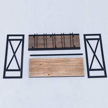 Portabottiglie Vintage in Metallo Nero a Parete con Supporto per Bicchiere da Vino Industriale, 2 Livelli Rack di stoccaggio Legno Scaffale per Vini