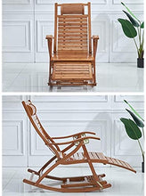Sedia Lounge Sedia Regolabile Chaise Reclinabile Bamboo Sedia a Dondolo Pieghevole Pieghevole Sedia a Sdraio Portatile per Giardino Prato a Sdraio Backyard