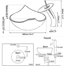 VBARV Toilette in Vetro per Bagno: sopra Il lavabo da appoggio lavabo Art lavabo Combinazione lavabo, con Kit di Installazione per drenaggio Pop-up Rubinetto per Bagno Cromato