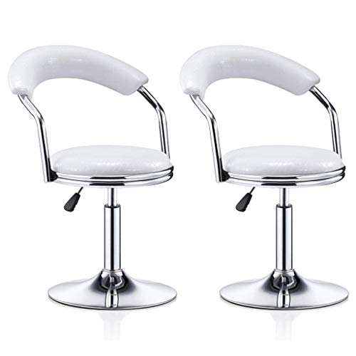 Poltrone Nubao Regolabile Girevole sgabelli da Bar Insieme di 2, Bar Sgabello da Cucina Sgabello Sedile Adjust40-55cm, Bianco, Nero (Colore: Nero * 2) (Color : White*2)