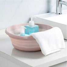 8HAOWENJU Lavabo Pieghevole, Lavabo in plastica per Uso Domestico, Lavabo Portatile da Viaggio Esterno, Vasca Lavanderia, Pediluvio, Rosa, Beige, Blu, Viola, Tromba, Media, Grande Ultimo Stile