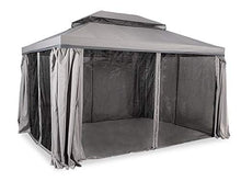 Garden Point Gazebo da Giardino Valencia | 300 x 400 cm | Rettangolare | Idrorepellente | Ideale per i mobili da Giardino e Jacuzzi | Montaggio Facile| Tende in Set | Grigio