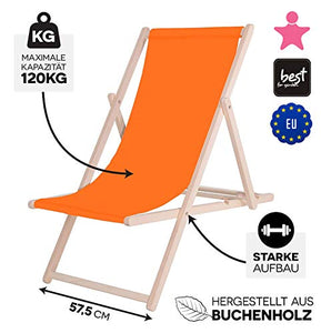 4myBaby GmbH, sedia a sdraio in legno pieghevole da giardino, in diversi colori (Bordo)