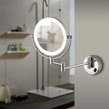 WZDD Specchio da Trucco da Parete, Specchio Ingranditore 10x, 8 Pollice Specchio Cosmetico Illuminato, Doppio Lato Specchio per Bagno, 360° Girevole E Rotondo