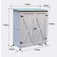 BESTSOON Armadietto da Esterno per Mobili da Giardino 2-Door Esterna in Legno Garden Tool Shed Governo di immagazzinaggio Mobili Sun e Impermeabile for Balcone Giardino Patio