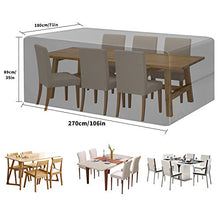 FORMIZON Copertura per Mobili da Giardino, 420D Tessuto Oxford Impermeabile Copertura, Copertura Tavolo Giardino Esterno Copertura per Arredo Giardino(270x180x89cm)