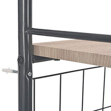 Festnight Set 3 pz Tavolo e Sedie Pieghevoli con Scaffale MDF e Acciaio,Tavolo con sedie Cucina,Penisola Cucina con sgabelli,Tavolo Alto da Bar,Tavolo Bar con sgabelli,Penisola per Cucina